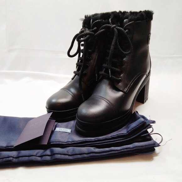 Prada Boots Women Black PVC 530-071425 - Picture 1 of 9